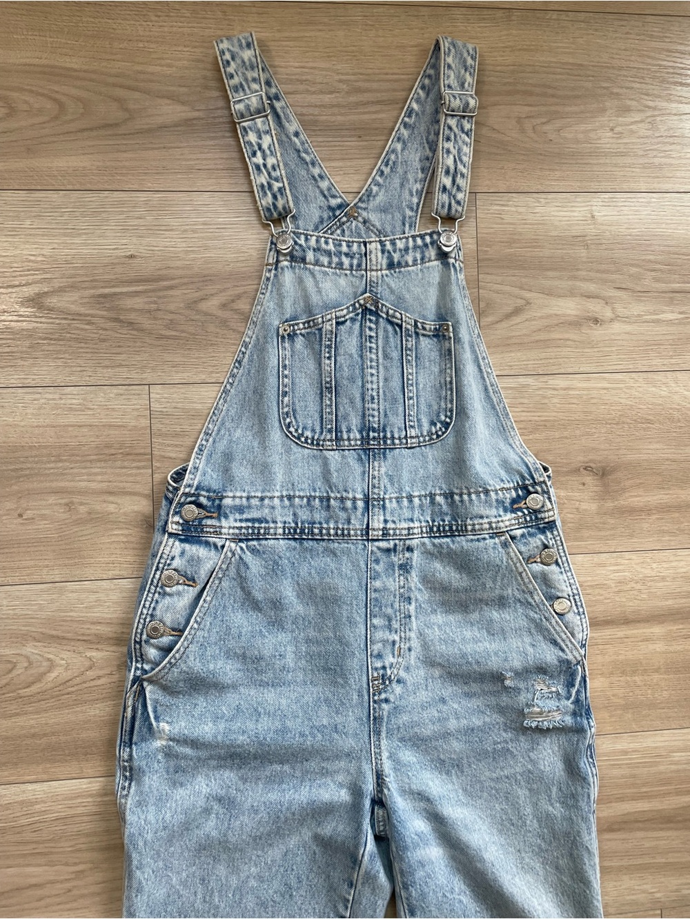 Women’s Light Blue Washed Denim Overalls- 4Tall - Picture 2 of 6